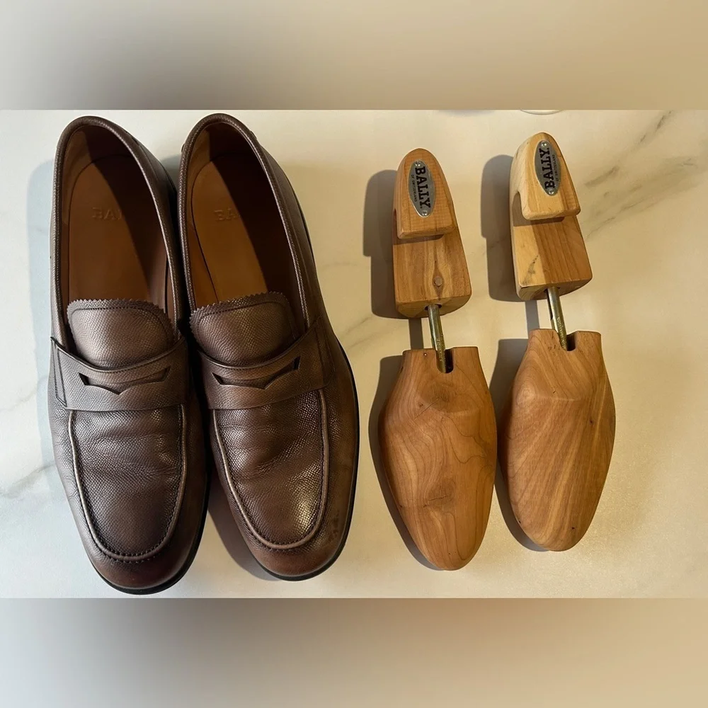 Bally MICSON/01 Men's Medium Brown Leather Slip On Loafer Dress Shoes